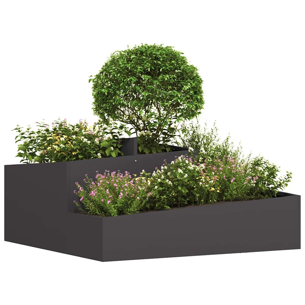 Gartenblumentopf Schwarz 100 x 100 x 50 cm Stahl